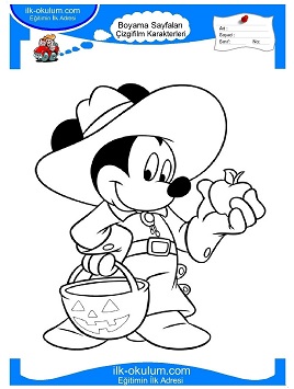 Çocuklar İçin Mickey Mouse Boyama Sayfaları 
